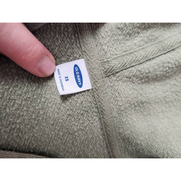 Old Navy Womens‎ Hoodie Sweatshirt Green Loose Fit Long Sleeve V Neck XS - Picture 5 of 5